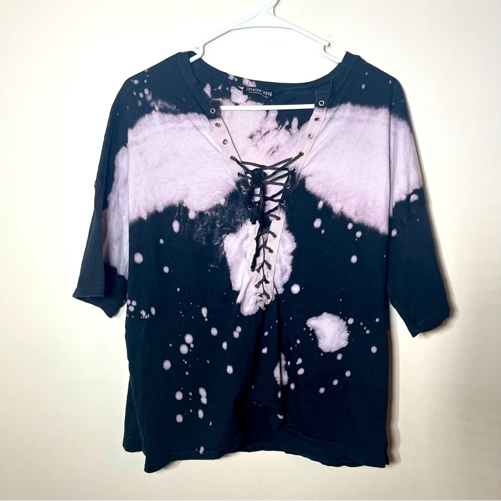 Vintage Fashion Nova bleach women’s tee sz Lg